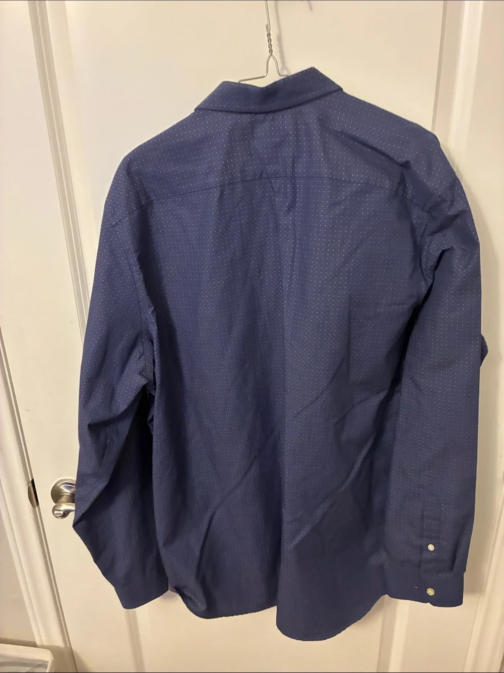 Banana Republic Men's Navy Blue Micro-Pattern Dress Shirt